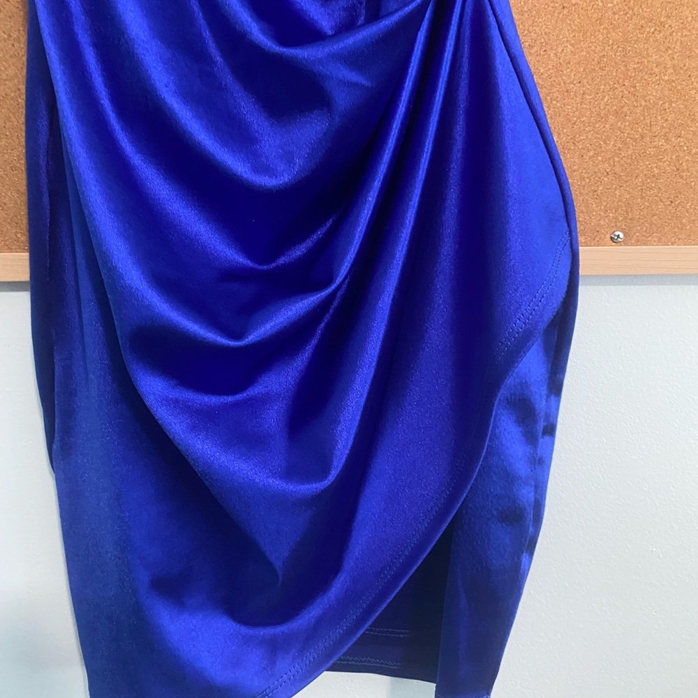 Windsor Royal Blue Asymmetrical Dress - Picture 2 of 5